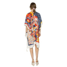 Cargar imagen en el visor de la galería, Red Mixed Pattern Tassel Kimono