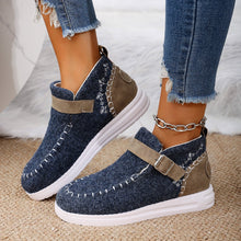 Cargar imagen en el visor de la galería, Contrast Round Toe Buckle Sneakers