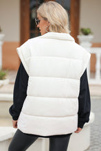 Cargar imagen en el visor de la galería, Zip Up Puffer Vest Coat with Pockets
