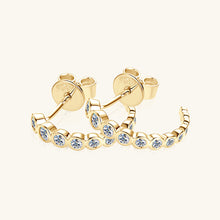 Load image into Gallery viewer, Inlaid Moissanite 925 Sterling Silver C-Hoop Earrings