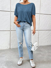 Load image into Gallery viewer, Backless Twisted Round Neck Half Sleeve T-Shirt