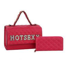 Cargar imagen en el visor de la galería, Fuchsia HOT SEXY Quilted Satchel Set