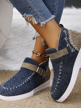 Cargar imagen en el visor de la galería, Contrast Round Toe Buckle Sneakers