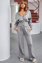 Cargar imagen en el visor de la galería, Dropped Shoulder Hoodie and Drawstring Pants Active Set