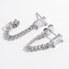 Load image into Gallery viewer, 925 Sterling Silver Zircon Chain Earrings