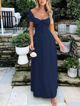 Load image into Gallery viewer, Devine Sweetheart Neck Short Sleeve Maxi Dress