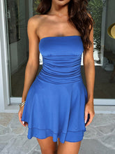 Load image into Gallery viewer, Ruched Layered Tube Mini Dress