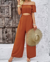 Load image into Gallery viewer, Cutout Off Shoulder Wide Leg Jumpsuit