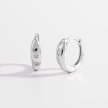 Load image into Gallery viewer, 925 Sterling Silver Inlaid Zircon Huggie Earrings