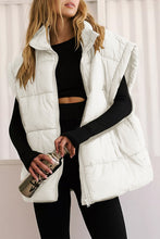 Cargar imagen en el visor de la galería, Zip Up Puffer Vest Coat with Pockets