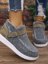 Cargar imagen en el visor de la galería, Contrast Round Toe Buckle Sneakers