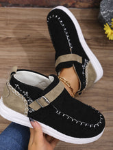 Cargar imagen en el visor de la galería, Contrast Round Toe Buckle Sneakers