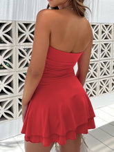 Load image into Gallery viewer, Ruched Layered Tube Mini Dress