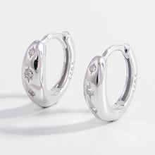 Load image into Gallery viewer, 925 Sterling Silver Inlaid Zircon Huggie Earrings
