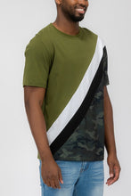 Load image into Gallery viewer, SHORT SLEEVE CAMO COLOR BLOCK TSHIRT
