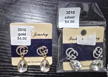 3010 - gg inspired post back teardrop earrings