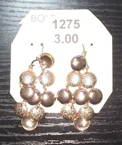 1275 - gold circle diamond earrings