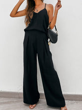 Load image into Gallery viewer, Spaghetti Strap Cami and Wide Leg Pants Set