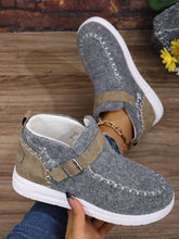 Cargar imagen en el visor de la galería, Contrast Round Toe Buckle Sneakers
