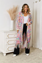 Cargar imagen en el visor de la galería, Multicolored Open Front Fringe Hem Cardigan