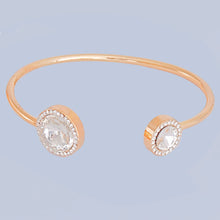 Load image into Gallery viewer, Gold Round Crystal Bangle
