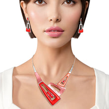 Load image into Gallery viewer, Collar Red Geometric Snake Chain Necklace Women