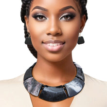 Load image into Gallery viewer, Necklace Marbled Black Glitter Collar for Women