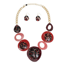 Load image into Gallery viewer, Necklace Marbled Red Leopard Links for Women
