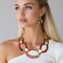Load image into Gallery viewer, Link Collar Urban Jungle Leopard Print Necklace