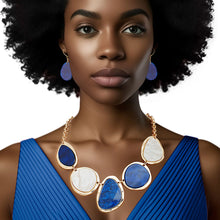 Load image into Gallery viewer, SGRHO Marbled Blue White Gold Chain for Women