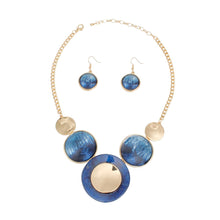 Load image into Gallery viewer, Collar Blue Gradient Gold Disc Necklace for Women