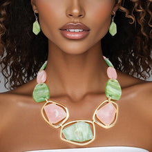 Load image into Gallery viewer, AKA Collar Dreamy Marbled Pink Green Necklace