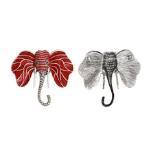 Cargar imagen en el visor de la galería, Brooch DST Elephant Head Red Stone Pin for Women