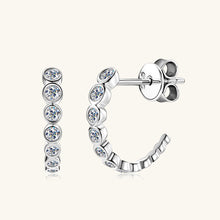 Load image into Gallery viewer, Inlaid Moissanite 925 Sterling Silver C-Hoop Earrings