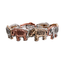 Cargar imagen en el visor de la galería, Mixed Metal Engraved Elephant Bracelet