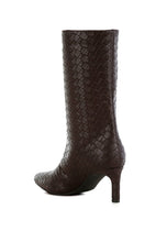 Load image into Gallery viewer, Mentha Woven Faux Leather Boots