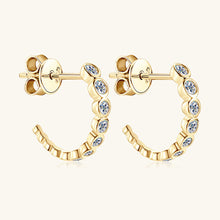 Load image into Gallery viewer, Inlaid Moissanite 925 Sterling Silver C-Hoop Earrings