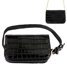 Cargar imagen en el visor de la galería, Black Croc Belt Bag