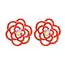 Load image into Gallery viewer, Stud Red Rose Cutout Small Earrings for Women