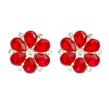 Load image into Gallery viewer, Ruby Radiance Blossom Studs: Unveil Your Passion