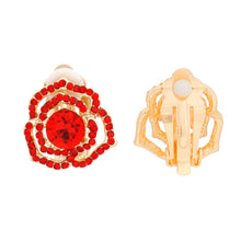 Load image into Gallery viewer, Clip On Red Rose Cutout Small Earrings for Women