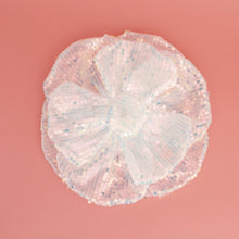 Load image into Gallery viewer, XL Flower White Sequin Hair Clip Headband Brooch