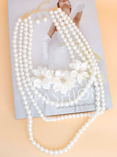 Load image into Gallery viewer, Pearl Necklace Cream Flower 4 Strand Set for Women
