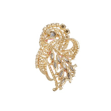 Cargar imagen en el visor de la galería, AKA Brilliant Looped Ribbon Pink Green Brooch Pin