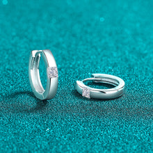 Load image into Gallery viewer, 925 Sterling Silver Moissanite Huggie Earrings