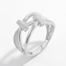 Load image into Gallery viewer, Inlaid Zircon 925 Sterling Silver Crisscross Ring