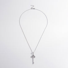 Load image into Gallery viewer, 925 Sterling Silver Inlaid Zircon Key Shape Necklace