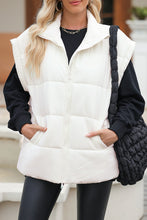 Cargar imagen en el visor de la galería, Zip Up Puffer Vest Coat with Pockets