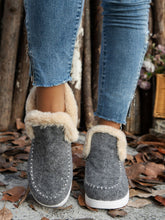 Cargar imagen en el visor de la galería, Furry Suede Round Toe Flat Sneakers