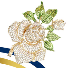 Cargar imagen en el visor de la galería, Nefertiti's Gilded Bloom: XL Gold Rose Brooch